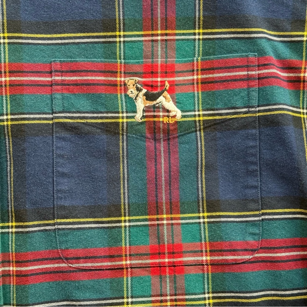Vintage (1990s?) Ralph Lauren Blake plaid 100% cotton button up shirt sz Medium - Picture 4 of 12
